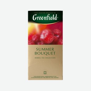 Greenfield Чай фруктово-ягодно-травяной Summer Bouquet, 25x2г Россия