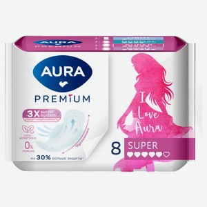 Прокладки женские Aura Premium Super, 8 шт