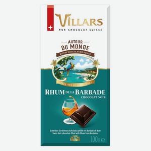 Шоколад темный Villars с барбадосским ромом, 100 г