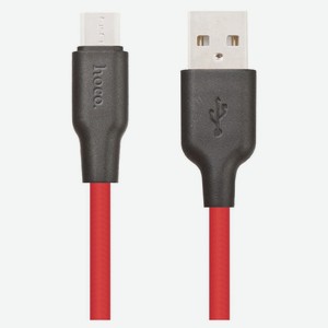 USB кабель Hoco X21 MicroUSB красный, 1 м