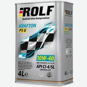 Моторное масло ROLF Krafton, 10W-40, 4л, полусинтетическое [322581]