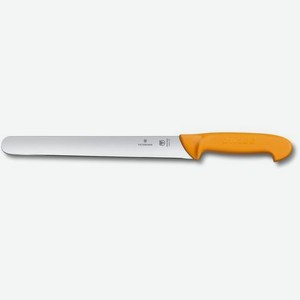 Нож кухонный Victorinox Swibo, для нарезки ломтиками, 250мм, заточка прямая, стальной, оранжевый [5.8441.25]