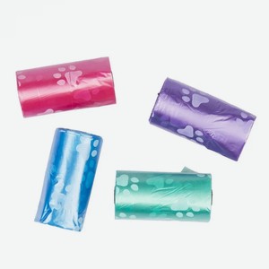 Пакеты для уборки за собакой DUVO+  Лапки , разноцветные, 33х20см, 4x20шт (Бельгия)