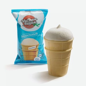 Мороженое Чистая Линия Пломбир вафельный стаканчик, 80г
