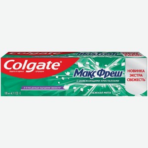 Зубная паста Colgate Макс Фреш Нежная мята с освежающими кристаллами для свежего дыхания и защиты от кариеса, 100мл Китай