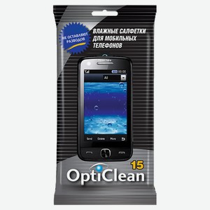Влажные салфетки Opticlean для ухода за мобильными телефонами, 15 шт