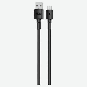 USB кабель Exployd microusb круглый цвет чёрный длина 1М 3A Flow