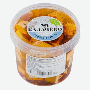 Сыр рассольный «Калачево» Брынза в масле с паприкой 50% БЗМЖ, 200 г