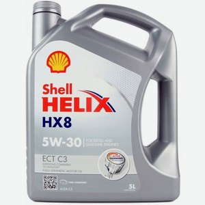 Моторное масло SHELL Helix HX8 ECT, 5W-30, 5л, синтетическое [550048100]