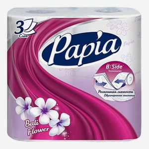 Туалетная бумага Papia Bali Flower 3-слойная 4 рулона