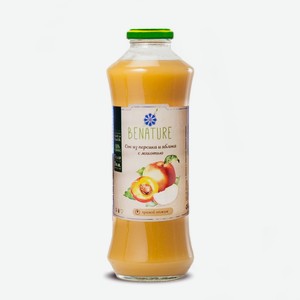 Сок Benature Яблоко-персик с мякотью прямого отжима 750 мл