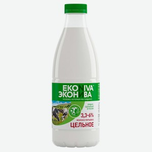 Молоко EkoNiva цельное пастеризованное БЗМЖ, 1 л