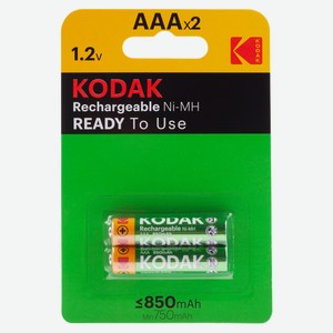 Аккумуляторы NiMH Kodak никель-металлгидридные HR03-2BL 850mАh ААA, 2 шт