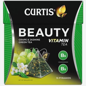Чай зеленый Curtis Beauty виноград в пирамидках, 25.5 г