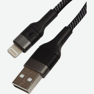 Кабель UNBROKE Mone USB - Lightning, 1,2 метра, нейлоновая оплетка, до 3A, черно-серый