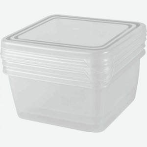 Набор контейнеров для заморозки Plast Team PT2039 с крышкой 0,45 литра, 3 шт.
