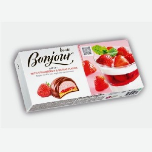 Десерт  Бонжур  суфле, клубника со сливками, 232 г