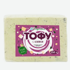Сыр растительный VegaNova Тофу с базиликом ЗМЖ, 250 г