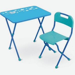 Комплект  Алина  дет. (3-7 лет, стол+стул пластм ,выс.57 см) голубой КА2/Г