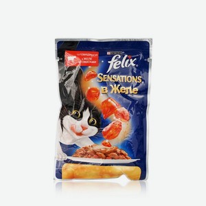 Влажный корм для взрослых кошек Felix Аппетитные кусочки с говядиной в желе с томатами 85г