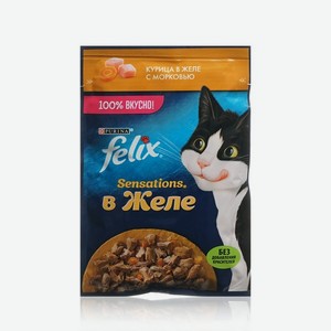 Влажный корм для кошек Felix Sensations   Курица в желе с морковью   75г