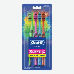 Зубная щетка детская Oral-B Colors Collection средняя, 4 шт