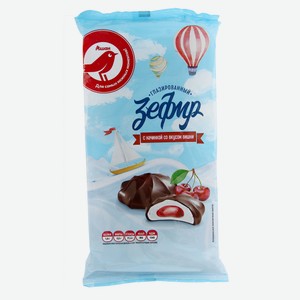 Зефир АШАН Красная птица в шоколаде с начинкой со вкусом вишни, 240 г
