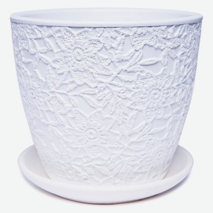 Горшок Лютик керамический белый Ø21 см