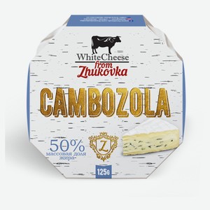 Сыр мягкий WhiteCheese from Zhukovka Камбоцола с голубой плесенью 50% БЗМЖ, 125 г