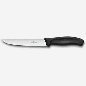 Нож кухонный Victorinox Swiss Classic, разделочный, 150мм, заточка прямая, стальной, черный [6.8103.15b]