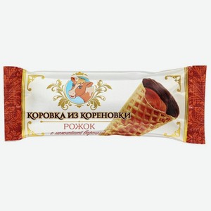 Мороженое Коровка из Кореновки пломбир с варёной сгущёнкой, рожок, 40 г