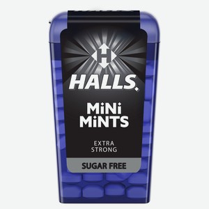 Конфеты Halls Mini Mints Extra Strong без сахара со вкусом мяты и ментола, 12,5 г