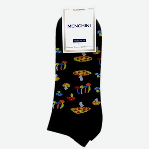 Носки мужские Monchini арт М300 - Черный, Цветные грибы, 44-45