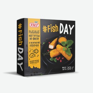 Рыбные наггетсы в золотистой корочке Fish DAY VICI 350г