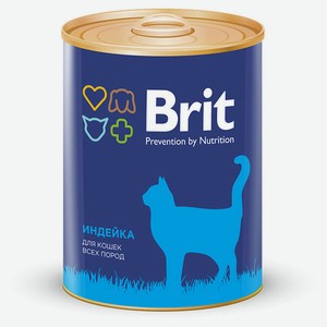 Консервированный корм для кошек Brit индейка, 340 г