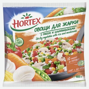 Овощи для жарки Hortex с рисом и шампиньонами замороженные, 400 г