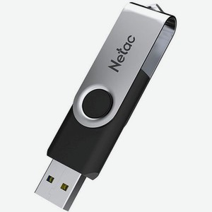 Флешка USB NETAC U505 16ГБ, USB2.0, черный и серебристый [nt03u505n-016g-20bk]