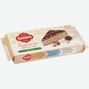 Торт вафельный ЯШКИНО глазированный с орехами, 0.25кг