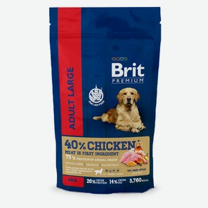 Сухой корм для собак Brit Premium Adult L курица, 3 кг