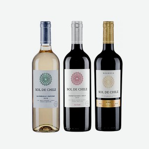 Вино SOL DE CHILE Sauvignon Blanc-Chardonnay 12,5%, Syrah 12,5%, Cabernet Sauvignon-Merlot 12,5% 0,75л