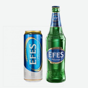 Пиво светлое EFES Pilsener 5% ж/б, ст/б 0,45л