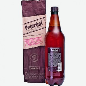 Пиво PETERHOF Живое Нефильтрованное непастеризованное 4,6% 1л ПЭТ