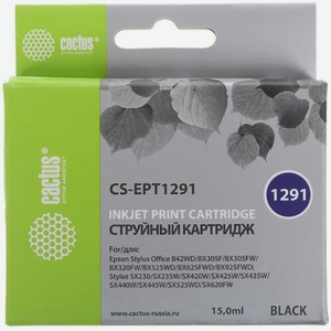 Картридж струйный CS-EPT1291 черный для Epson Stylus Office B42/BX305/BX305F (15ml) Cactus
