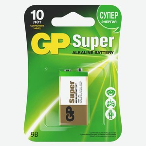 Батарейка GP Super 1604А 6LF22 алкалиновая, 1 шт