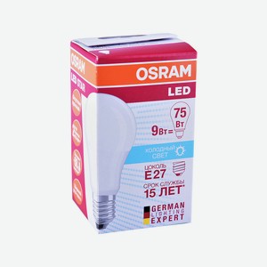 Лампа светодиодная led Osram Е27 8,5W мат A75 груша 4000К холодный свет 806lm 75Вт