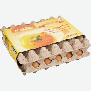 Яйца куриные Ко-Коль Владимирские С0, коричневые, 30 шт.