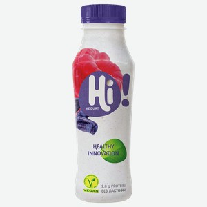 Напиток растительный ХАЙ на йогуртовой закваске, с малиной и жимолостью, 2%, 0.27кг