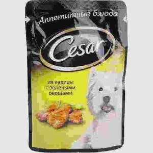Корм Влажный Для Собак Cesar Курочка С Зелеными Овощами 85г
