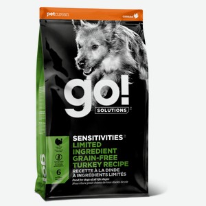 Корм GO! Solutions беззерновой для щенков и собак, с индейкой для чувствительного пищеварения (5,44 кг)