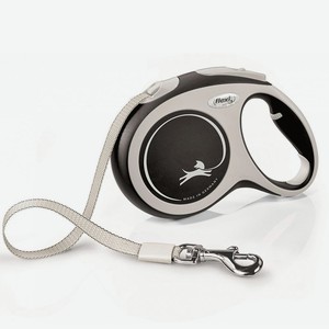Рулетка Flexi New Comfort для собак р L лента до 50 кг 8 м серый-черный